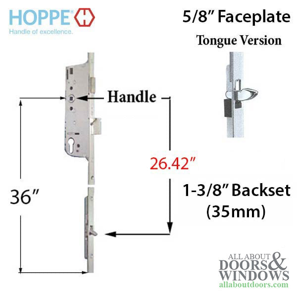 Hoppe HLS9000 Manual Multipoint Gear – 35mm Backset, 92mm PZ, 36" Handle Height