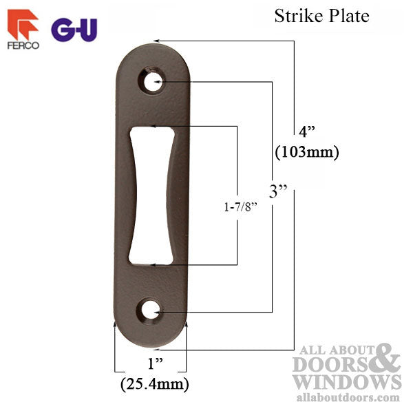 G-U Ferco Multipoint Strike Plate – Radius Corner, Polished Brass