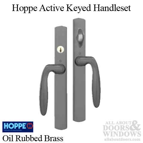 Hoppe M151VK Sliding Door Handleset – Keyed, Oil Rubbed Brass
