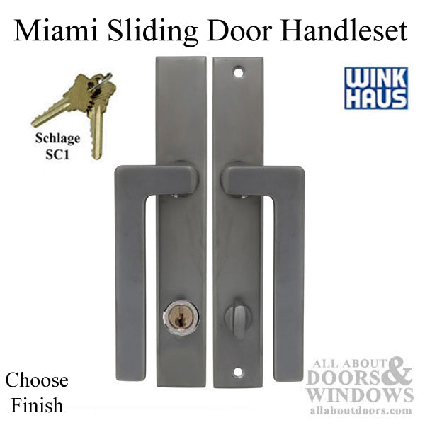 Miami Keyed Sliding Door Handleset – Left Hand, Stainless Steel