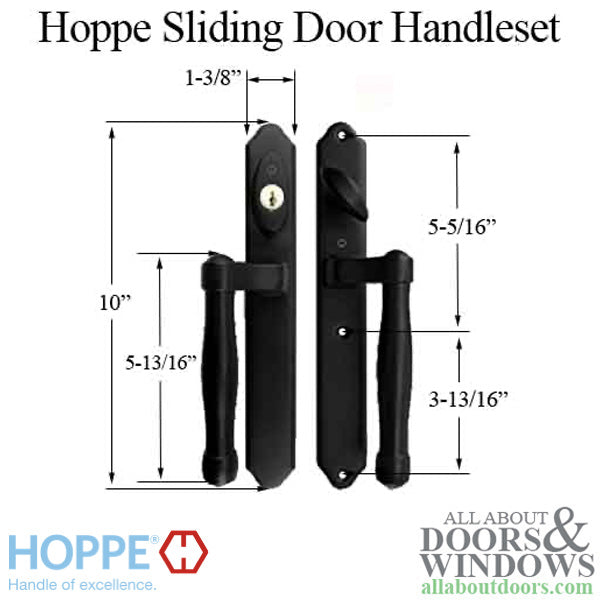 Hoppe Sliding Door Handleset Trim – Active/Keyed, Rustic Umber