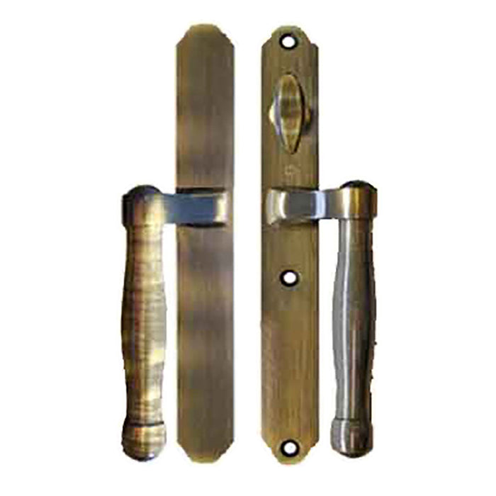 Hoppe Sliding Door Handleset – Active/Non-Keyed, Antique Brass