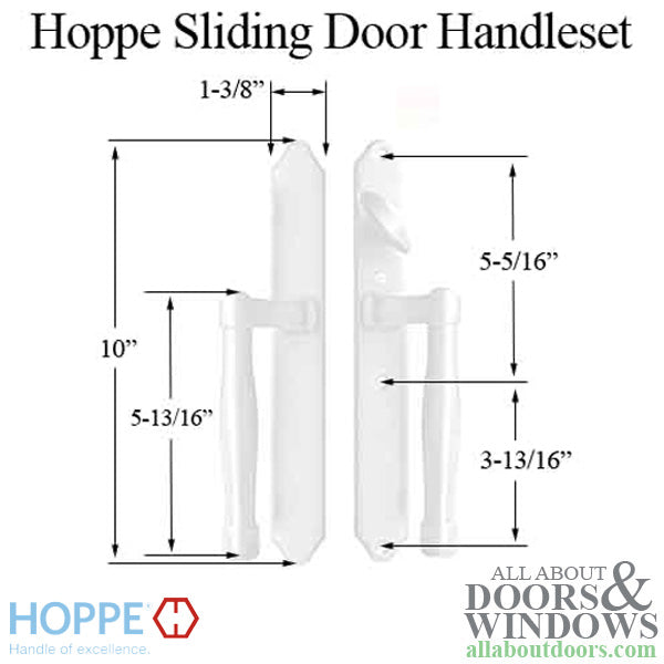 Hoppe Sliding Door Handleset – Active Non-Keyed, White