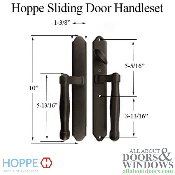 Hoppe HLS 9000 Sliding Door Handle Set – Active Non-Keyed, Rustic Umber