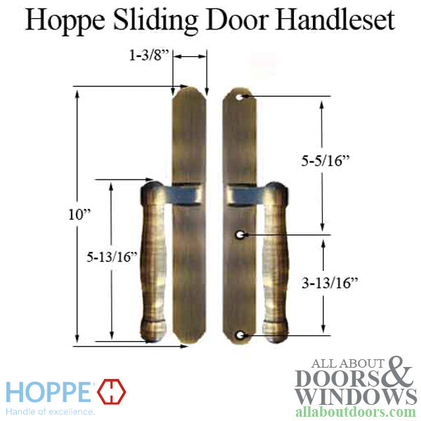 Hoppe Sliding Door Dummy Handleset – Antique Brass, Non-Keyed