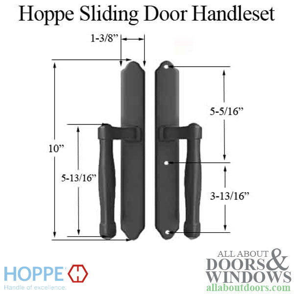 Hoppe HLS 9000 Sliding Door Fixed Dummy Handle Set – Matte Black