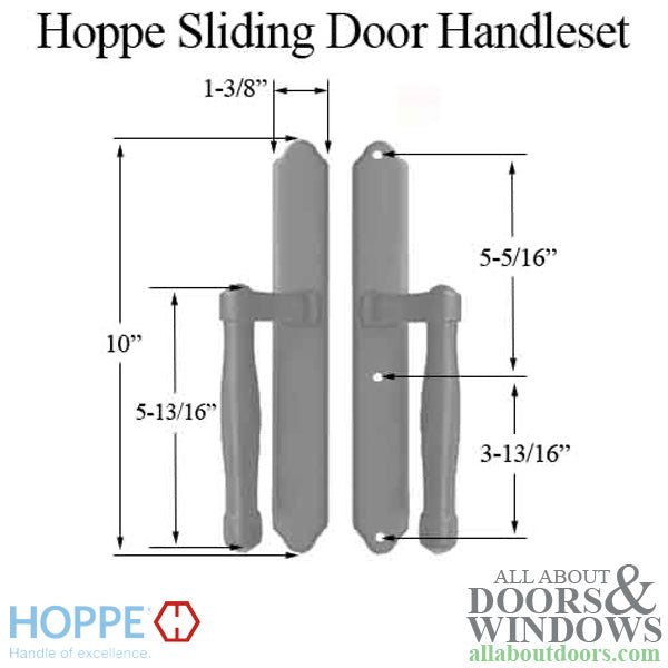 Hoppe Sliding Door Dummy Handleset – Satin Nickel, Non-Keyed