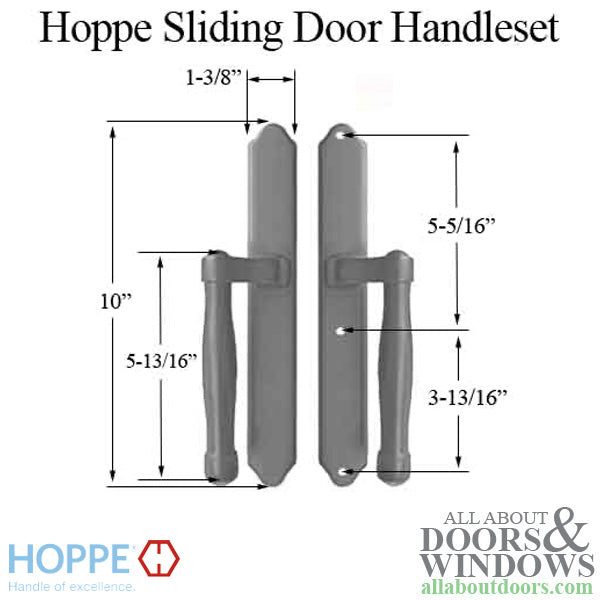 Hoppe Sliding Door Dummy Handleset – Oil Rubbed Brass, 2-Hook
