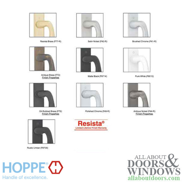 Hoppe Sliding Door Handleset – Active/Keyed, Resista Brass