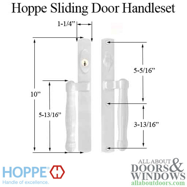 Hoppe Sliding Door Handleset – Active/Keyed, White
