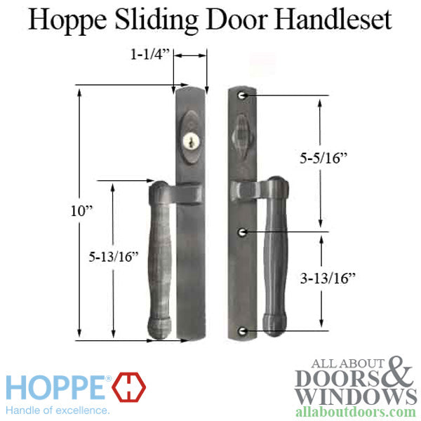 Hoppe Sliding Door Handleset – Active/Keyed, Oil Rubbed Brass