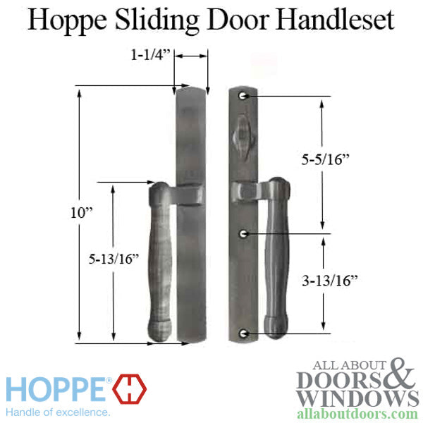 Hoppe Sliding Door Handleset – Non-Keyed Active, Oil Rubbed Brass