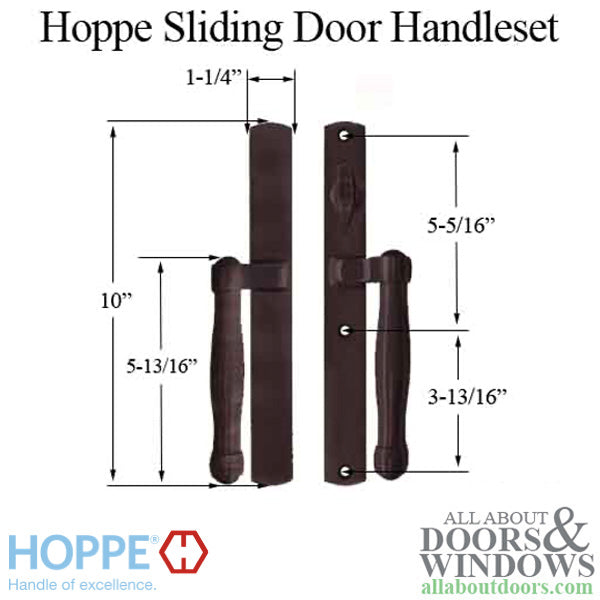 Hoppe HLS 9000 Sliding Door Handle Set – Active Non-Keyed, Rustic Umber