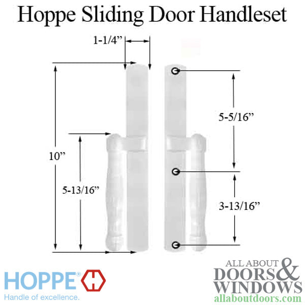 Hoppe Sliding Door Dummy Handleset – 2-Point, White