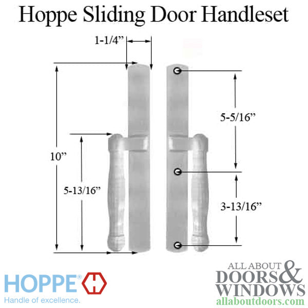 Hoppe Sliding Door Dummy Handleset – Satin Nickel, Non-Keyed