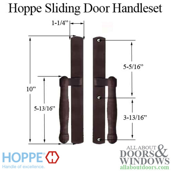 Hoppe HLS 9000 Sliding Door Dummy Handle Set – Rustic Umber