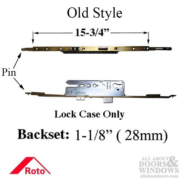 Roto Multipoint Lock Gear Assembly – 28mm Backset, 15-3/4" Faceplate, Pin Connection