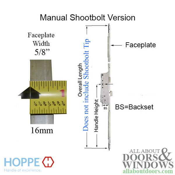 Multipoint Lock Replacement Kit – 45mm Backset, 92mm PZ, 36" Handle Height