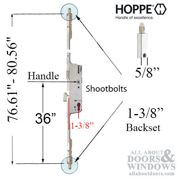 Multipoint Lock Replacement Kit for Discontinued Fuhr & Roto Locks – 35mm Backset, 92mm PZ, 36" Handle Height