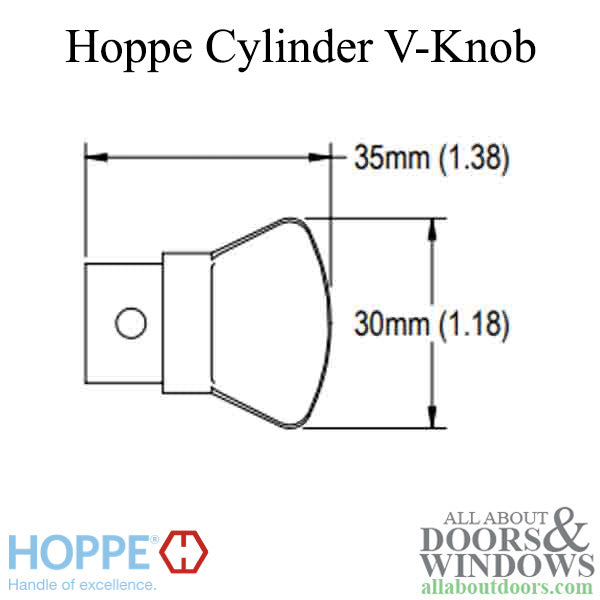 Hoppe V-Knob for Non-Logo Profile Cylinder