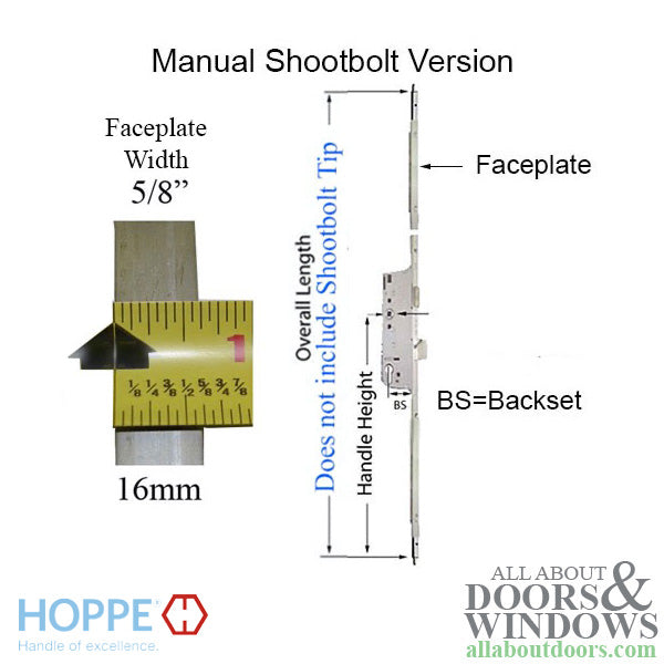 Multipoint Lock Replacement Kit – 35mm Backset, 92mm PZ, 36" Handle Height