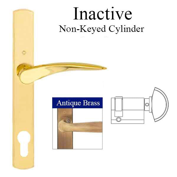 Hoppe Rodos Inactive Multipoint Handleset – 92mm PZ, Antique Brass