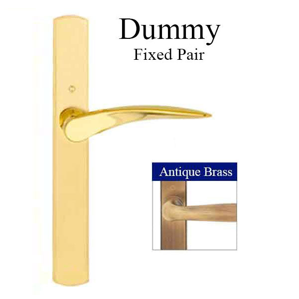 Hoppe Rodos Fixed Dummy Handleset – Contemporary Escutcheon, Antique Brass