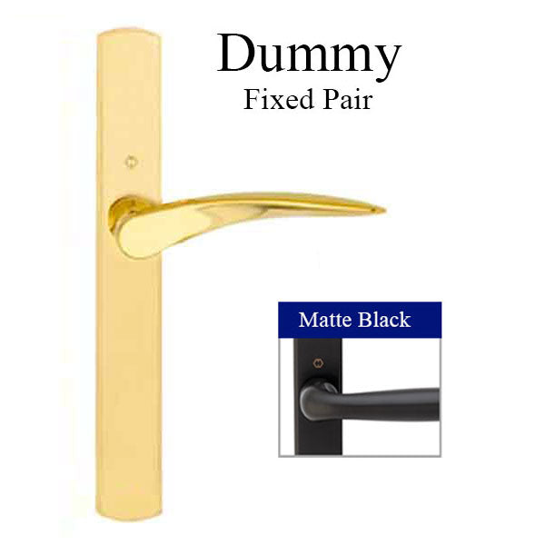 Hoppe Rodos Fixed Dummy Handleset – Contemporary Escutcheon, Matte Black