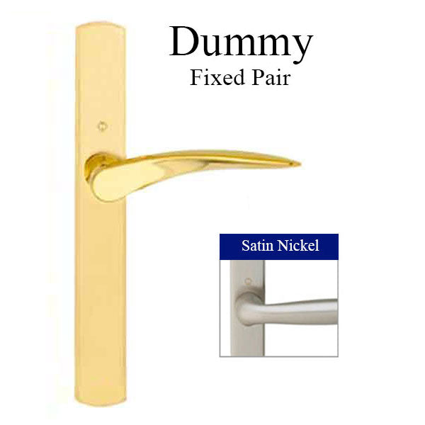 Hoppe Rodos Fixed Dummy Handleset – Contemporary Escutcheon, Satin Nickel