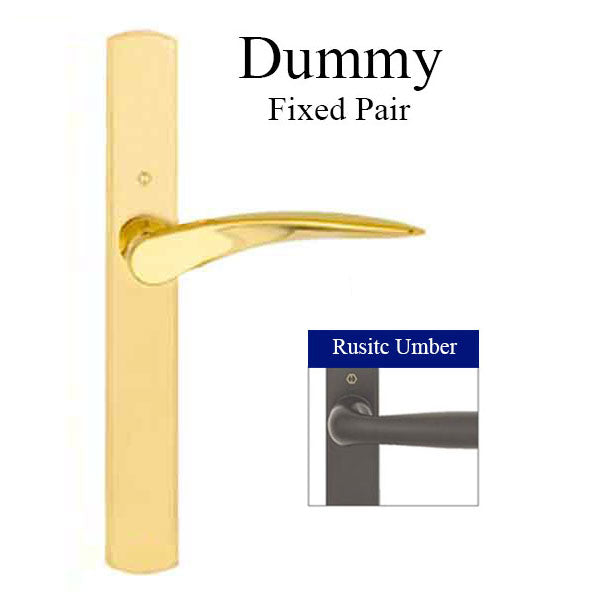 Hoppe Rodos Fixed Dummy Handleset – Contemporary Escutcheon, Rustic Umber