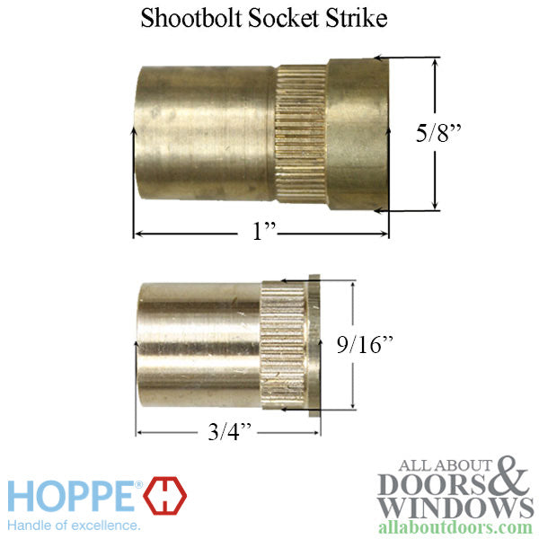 Hoppe Socket Strike Plate for Shootbolt Multipoint Lock – Brass