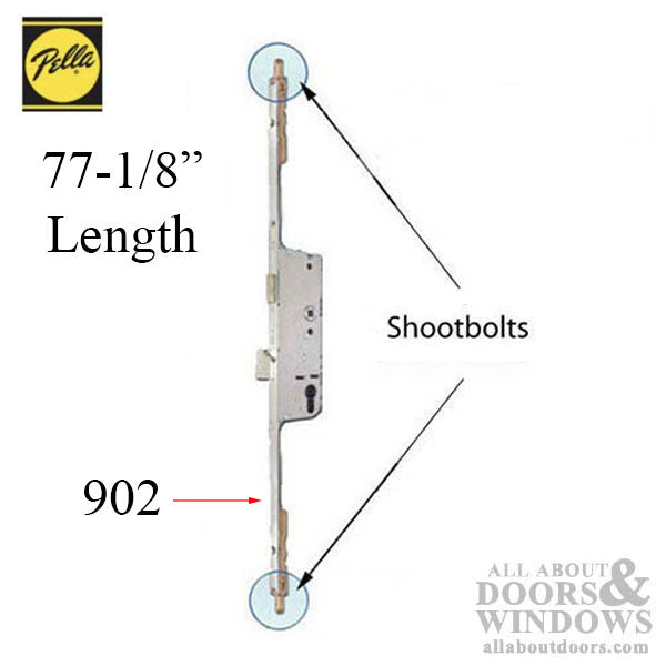 Pella Active Panel Multipoint Lock – 50mm Backset, 92mm PZ, 35" Handle Height