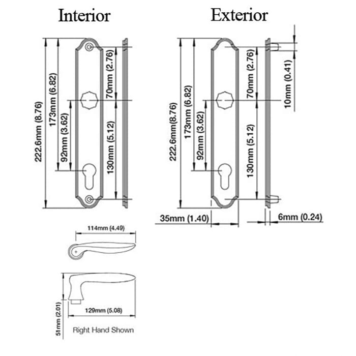 Hoppe Toronto Inactive Handle Set for Swing Doors – Rustic Umber